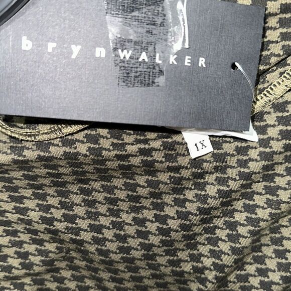 Bryn Walker Dimitri Houndstooth French Terry Tunic Sweater, 1X - Picture 5 of 7